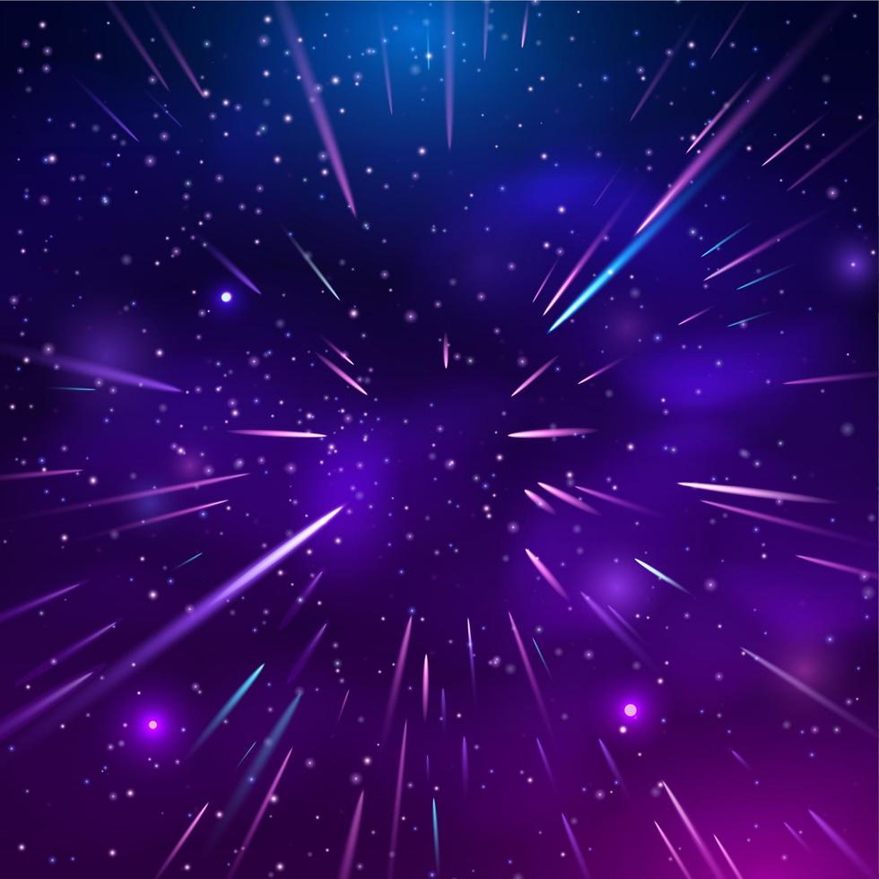 Space background with nebula and stars. Milky way galaxy with star dust. Shining infinite universe vector