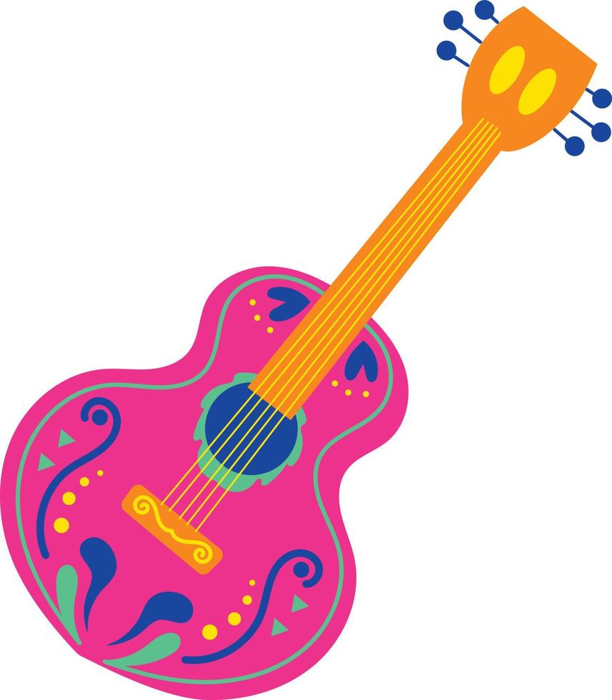 Mexican guitar illustration element vector