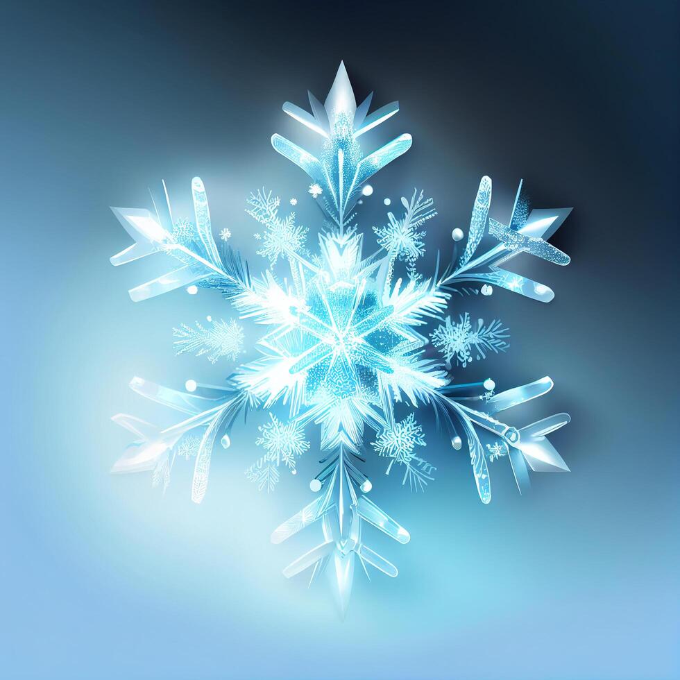 Blue Abstract Background with Snowflake. photo