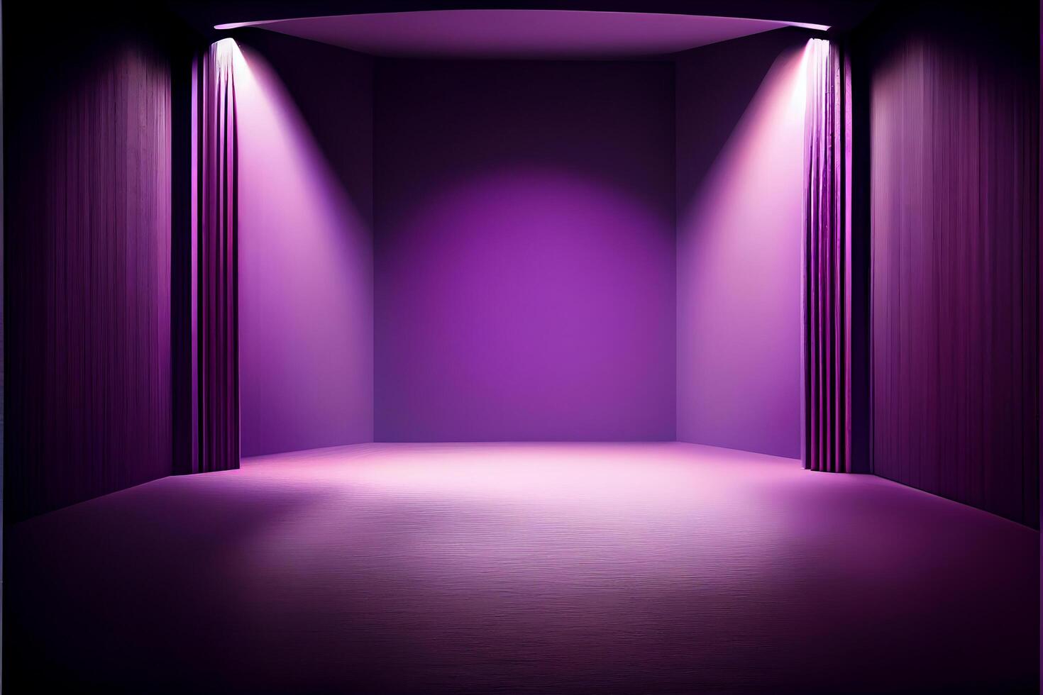 Purple studio room background with spotlight on. Illustrator photo