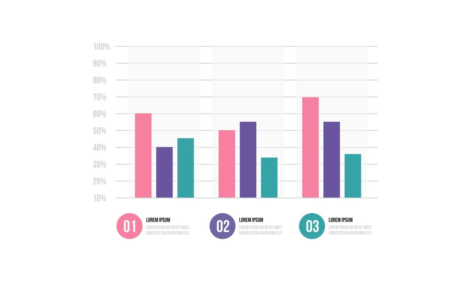 Bar chart, infographic template for presentation vector illustration