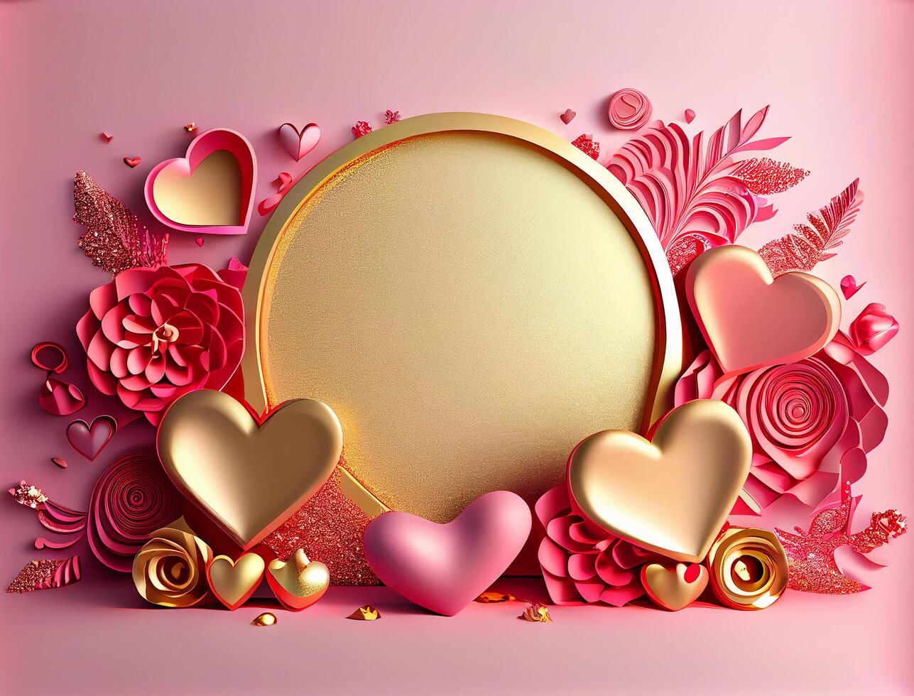 Pink Valentines Day Greeting Card Love Background. Illustration photo