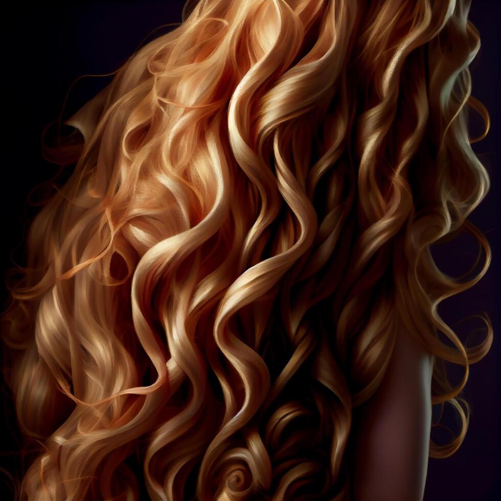 Beautiful Long Curly Hair background. Illustration photo