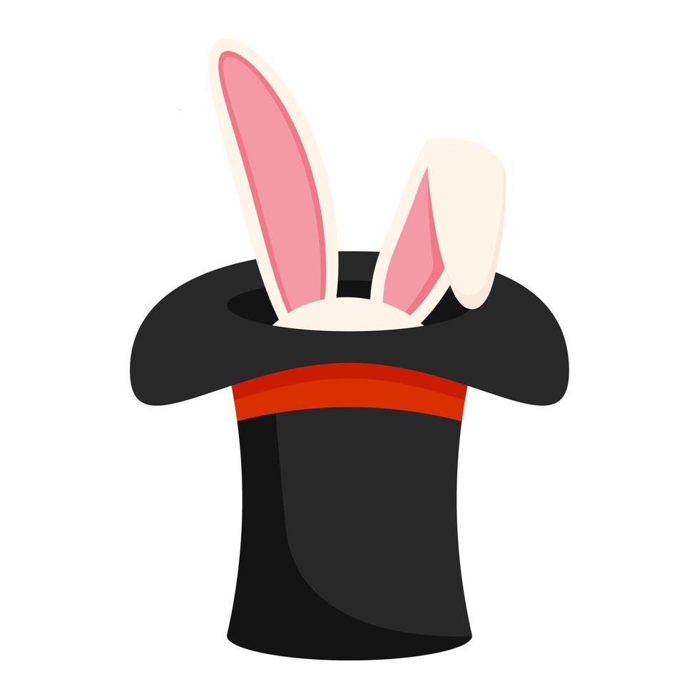 Rabbit in a magic hat. Vector illustration.