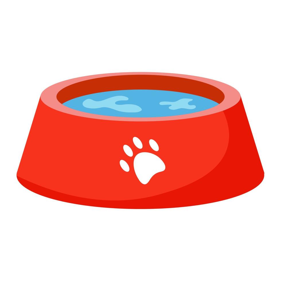 Water bowl for pets. Vector illustration.