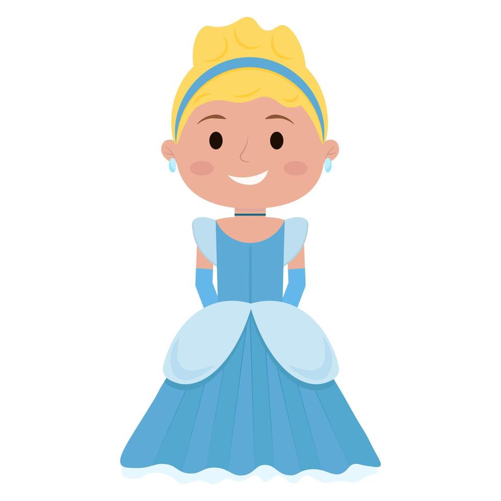 Cute little princess Cinderella. Vector