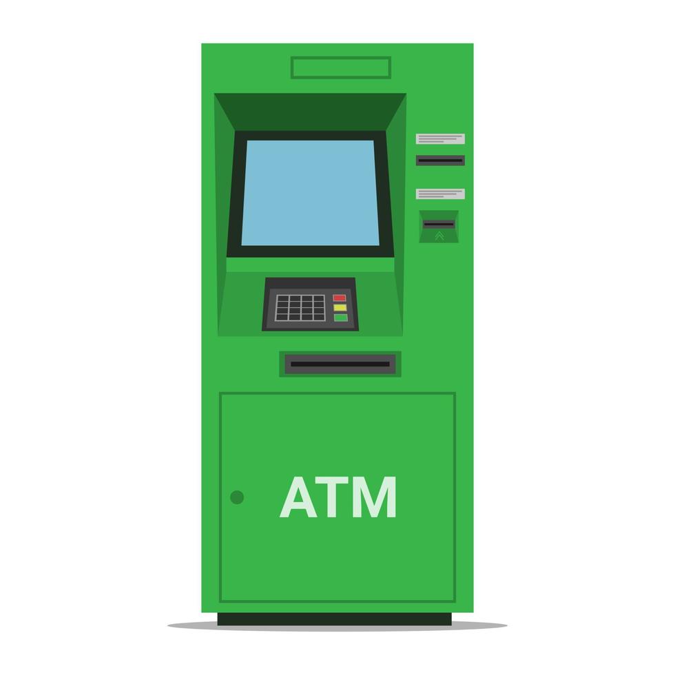 ATM machine.  Bank terminal. Vector illustration.