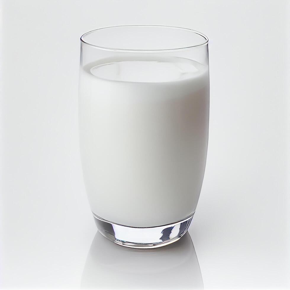 Transparent Glass of fresh milk. Illustration photo