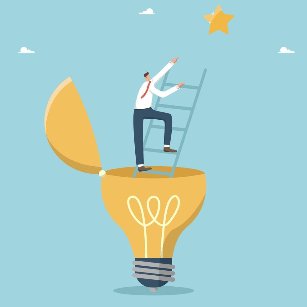 Achieve goals through creative thinking, a thought process for the effectiveness of the work done, use imagination and ingenuity for new opportunities, achieve success with the help of intellect. vector