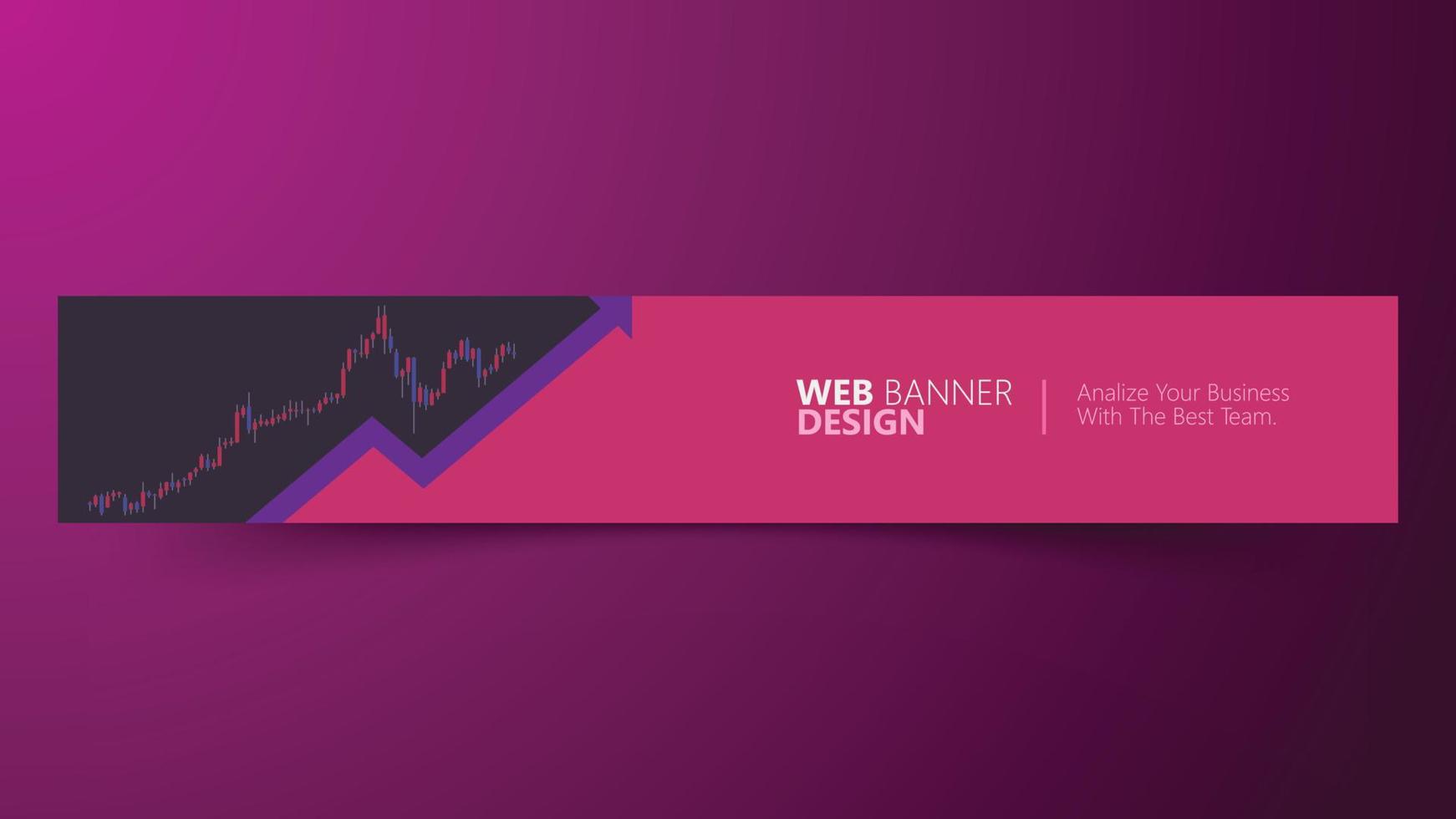banner with graph for web design vector