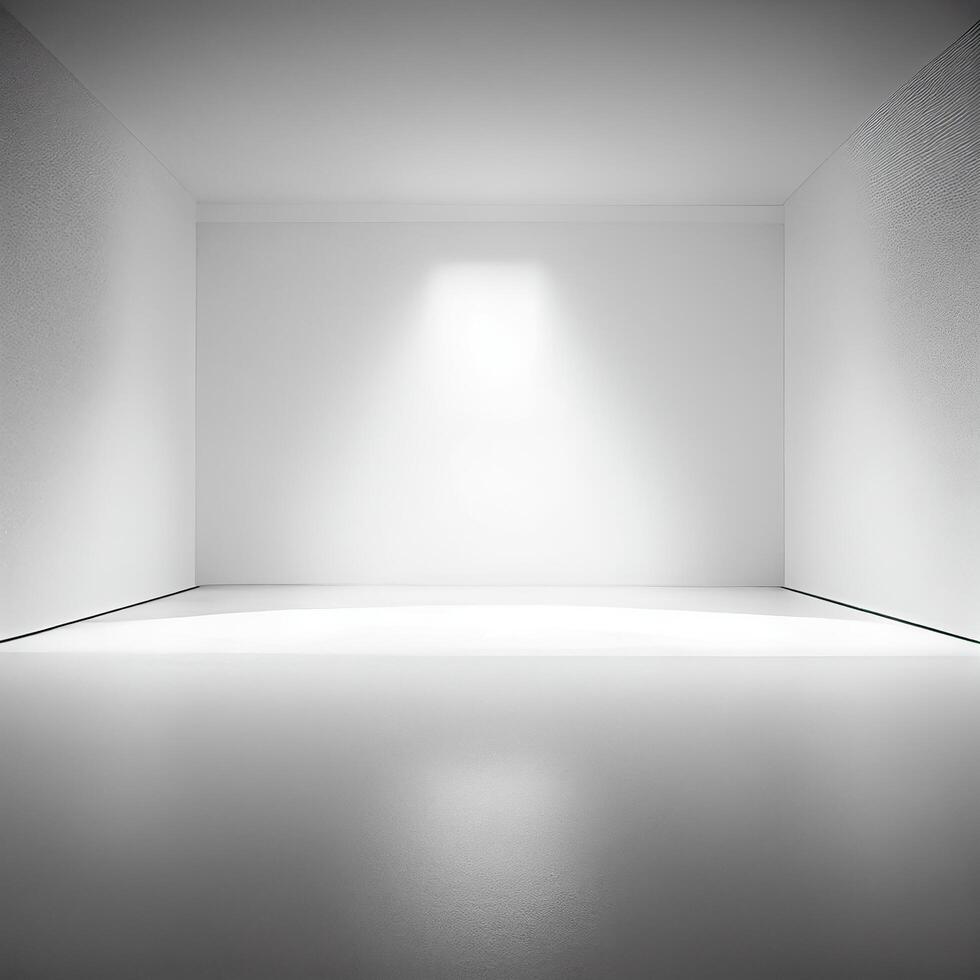 White studio room background with spotlight on. Illustrator photo