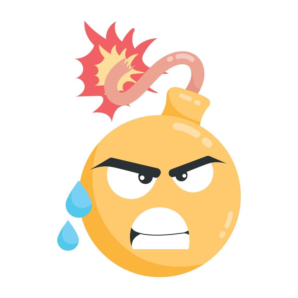 Trendy Angry Bomb vector