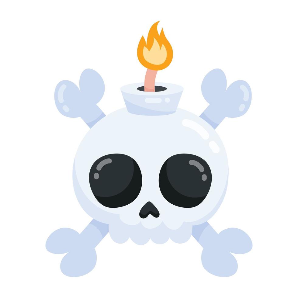 Trendy Skeleton Bomb vector