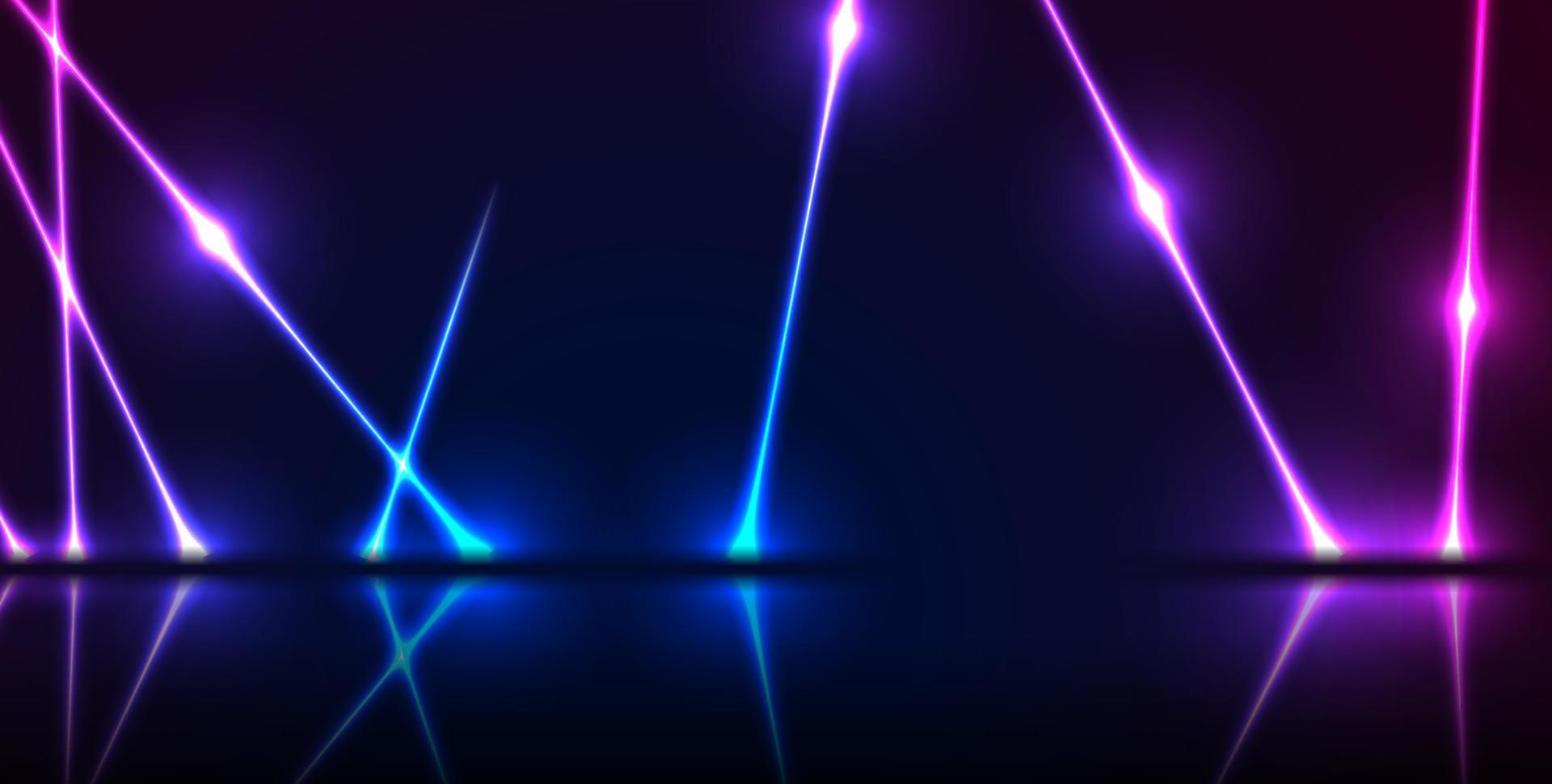 Blue ultraviolet neon laser lines technology modern background vector