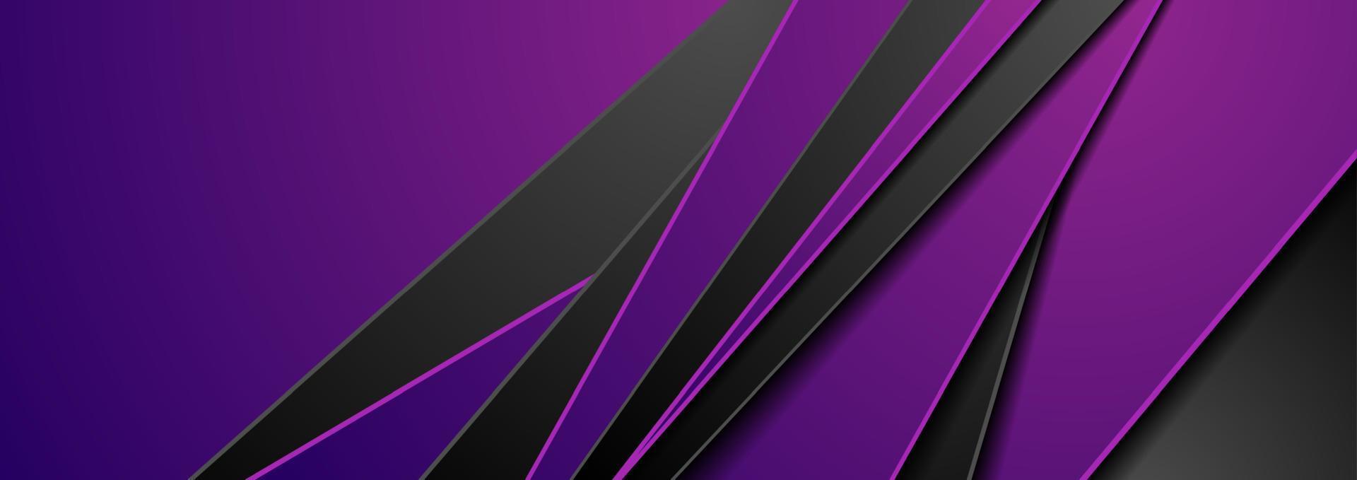 Violet and black abstract corporate geometric tech background vector