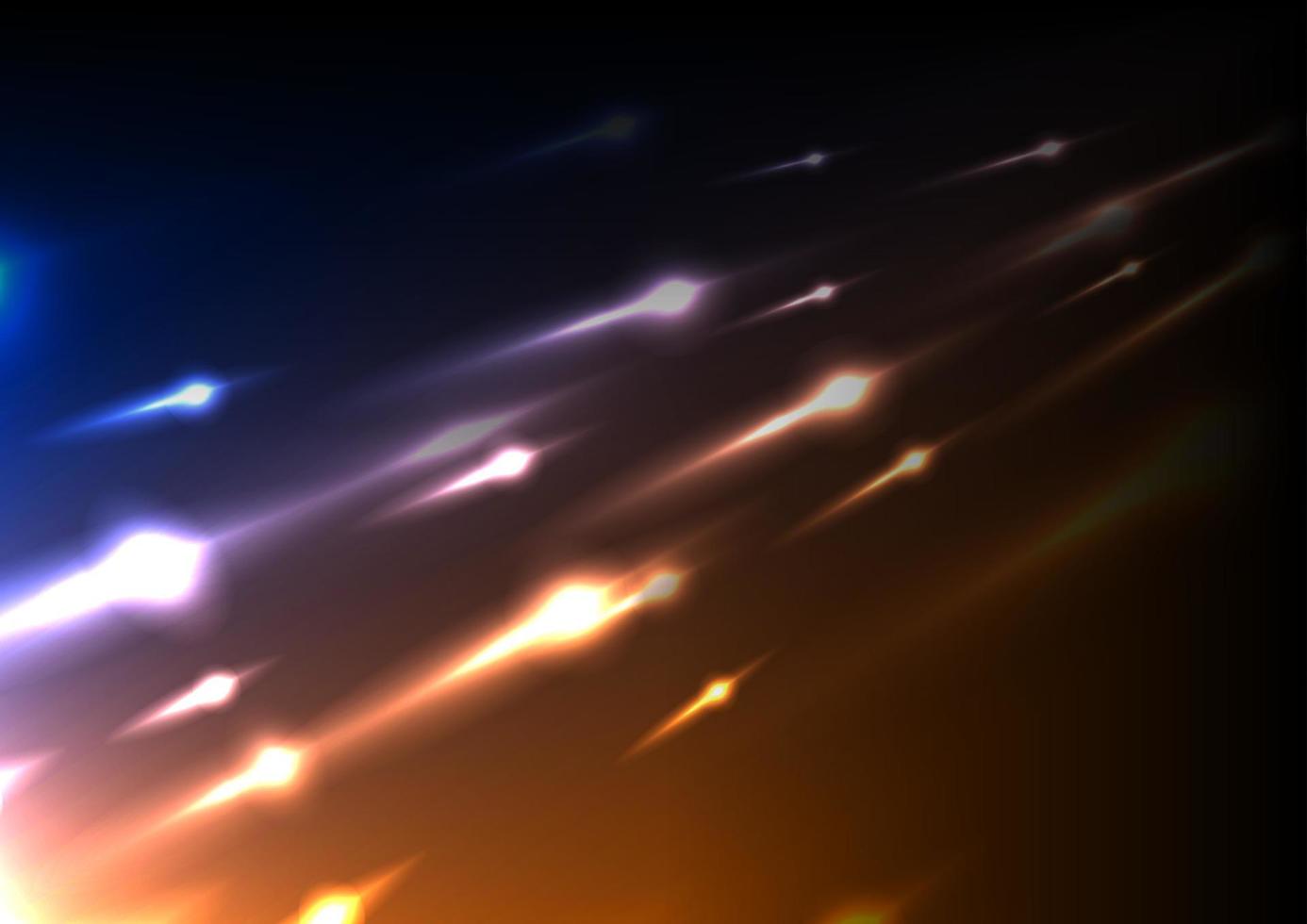 Bright glowing traces of comets in space abstract background vector