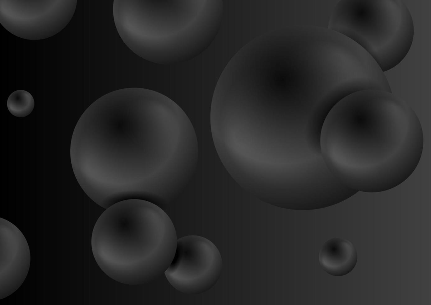 Abstract black minimal futuristic 3d balls background vector