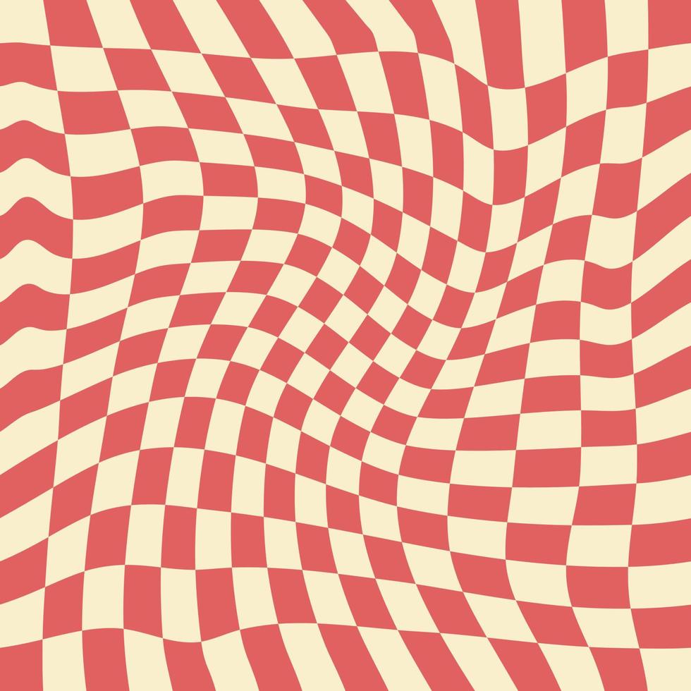 Wavy Checkerboard Seamless Pattern for Fabric vector