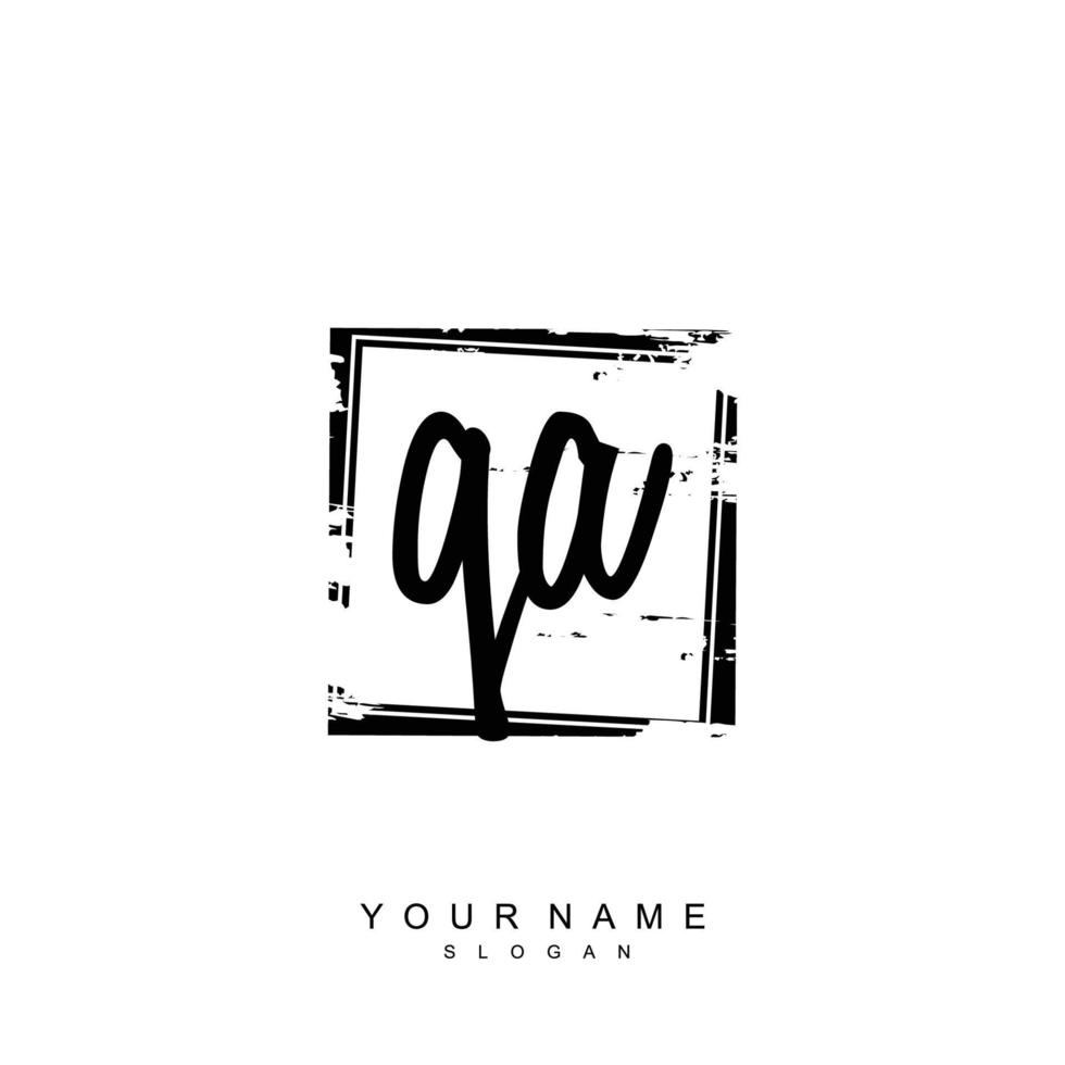 inicial qa monograma con grunge modelo diseño vector