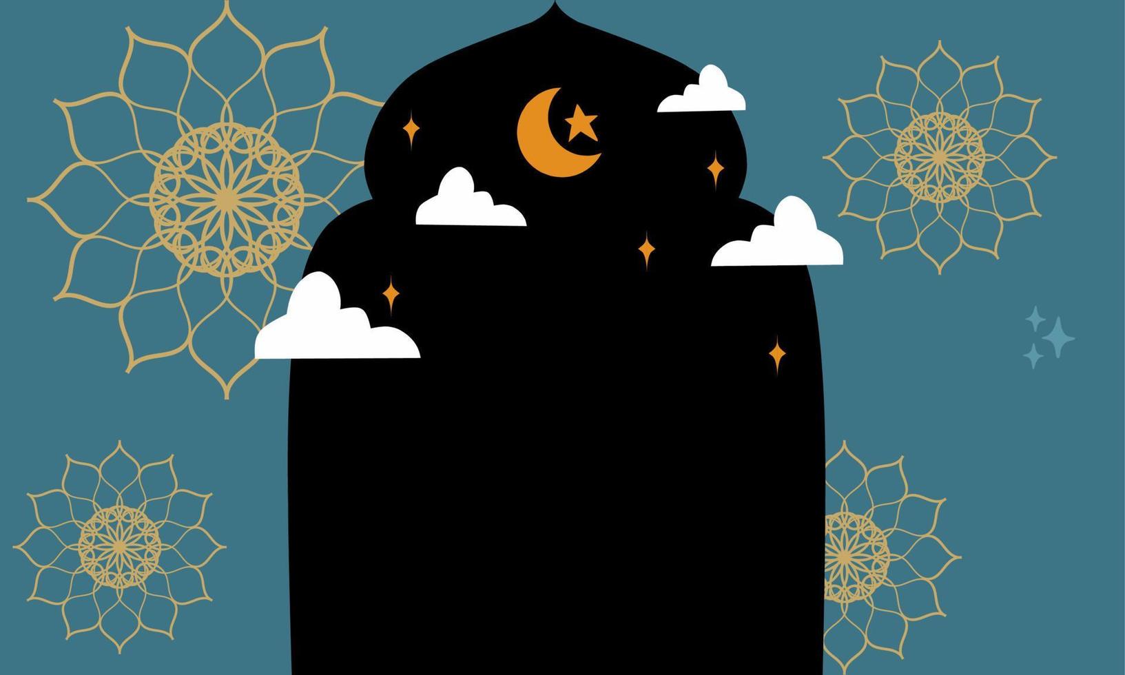 Mosque vector design illustration, Ramadan background