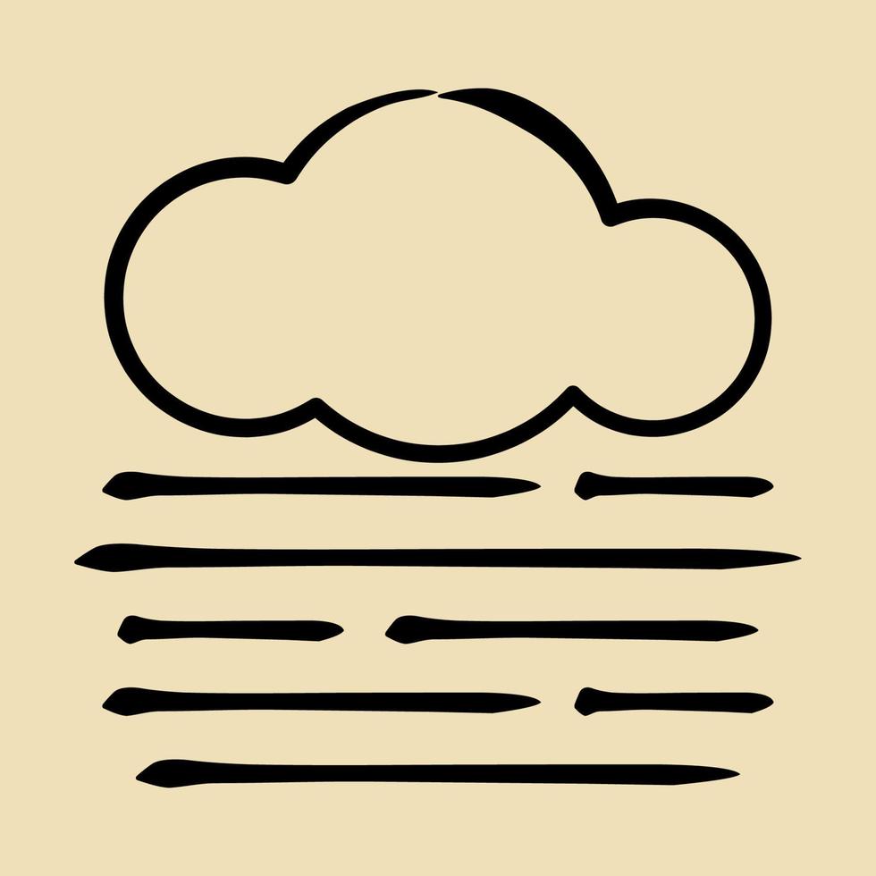 icono niebla. clima elementos símbolo. íconos en mano dibujado estilo. bueno para huellas dactilares, web, teléfono inteligente aplicación, carteles, infografía, logo, firmar, etc. vector