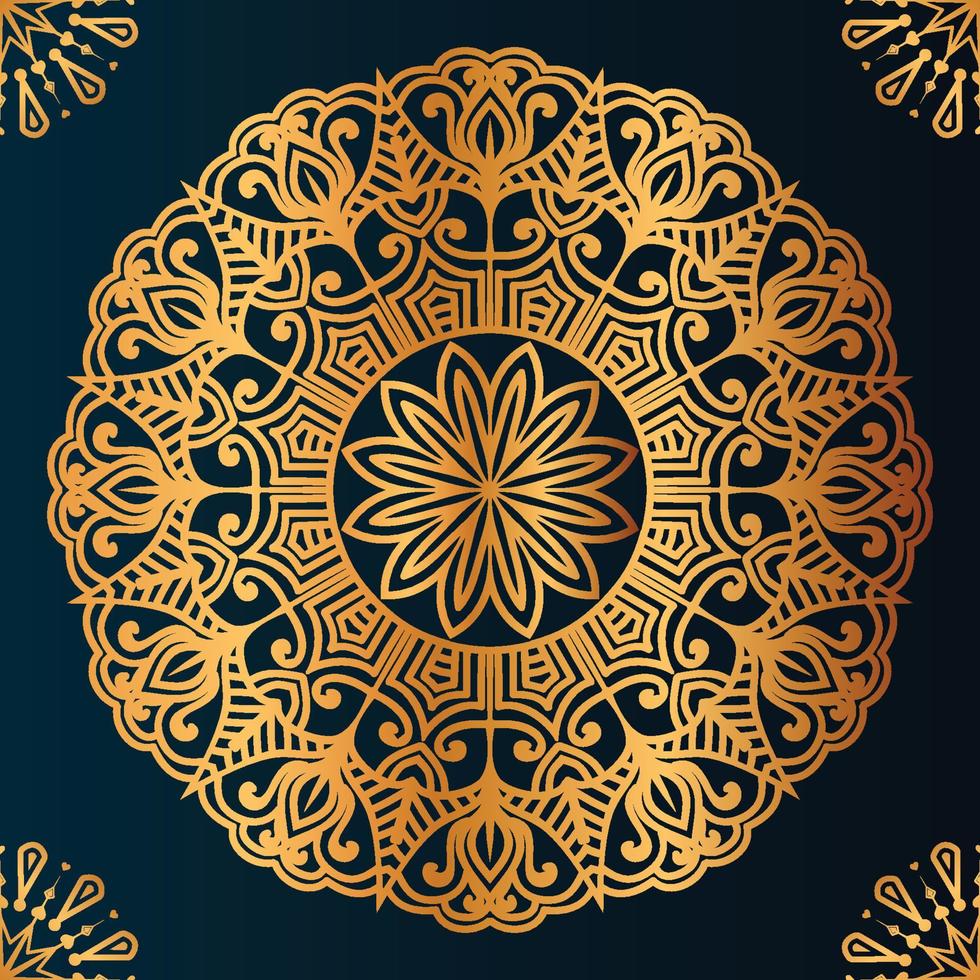 Vector luxury mandala with golden arabic islamic background premium vector