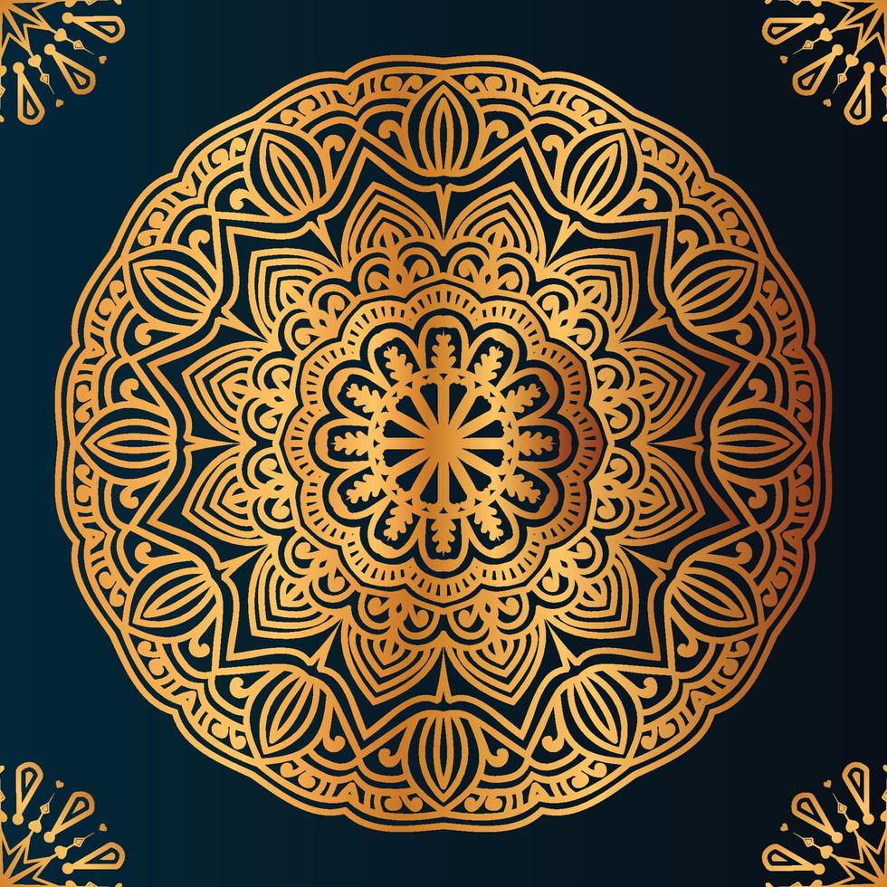 Vector luxury mandala with golden arabic islamic background premium vector