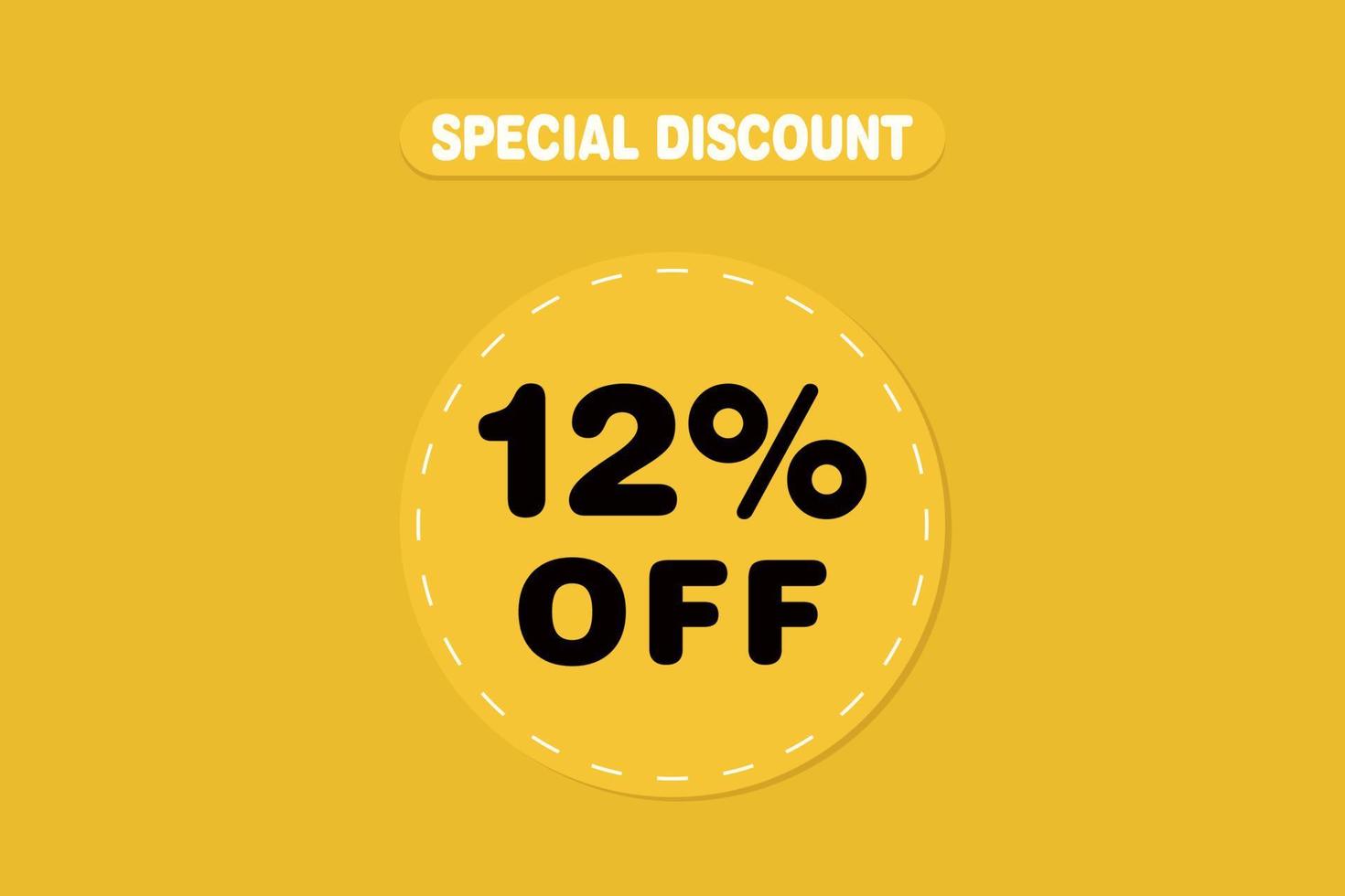 12 percent Sale and discount labels. price off tag icon flat design. vector