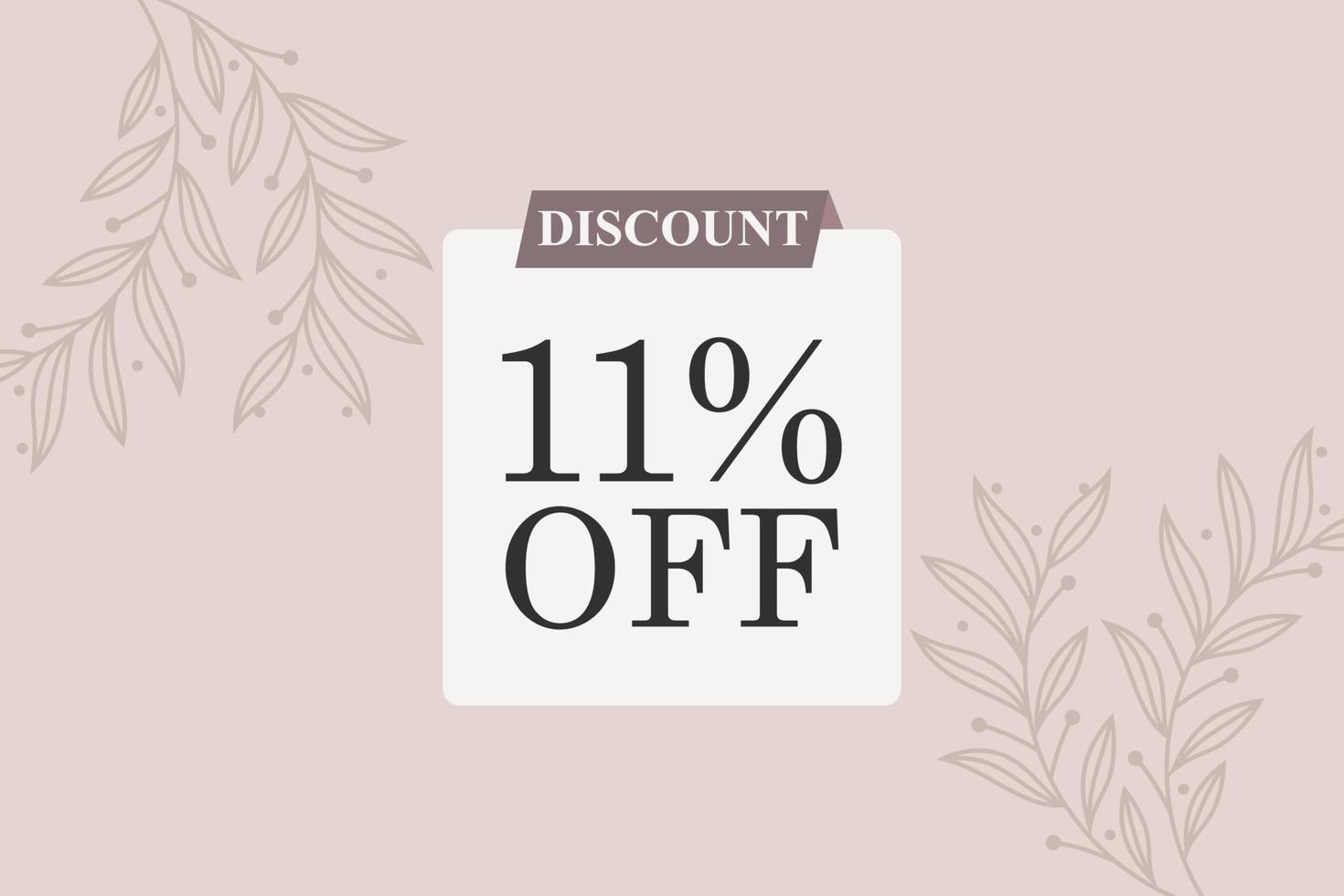 11 percent Sale and discount labels. price off tag icon flat design. vector