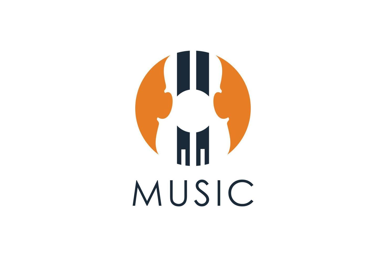 Guitar and Piano Music Band Logo vector