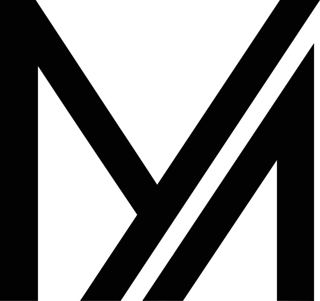 modern YM logo design vector