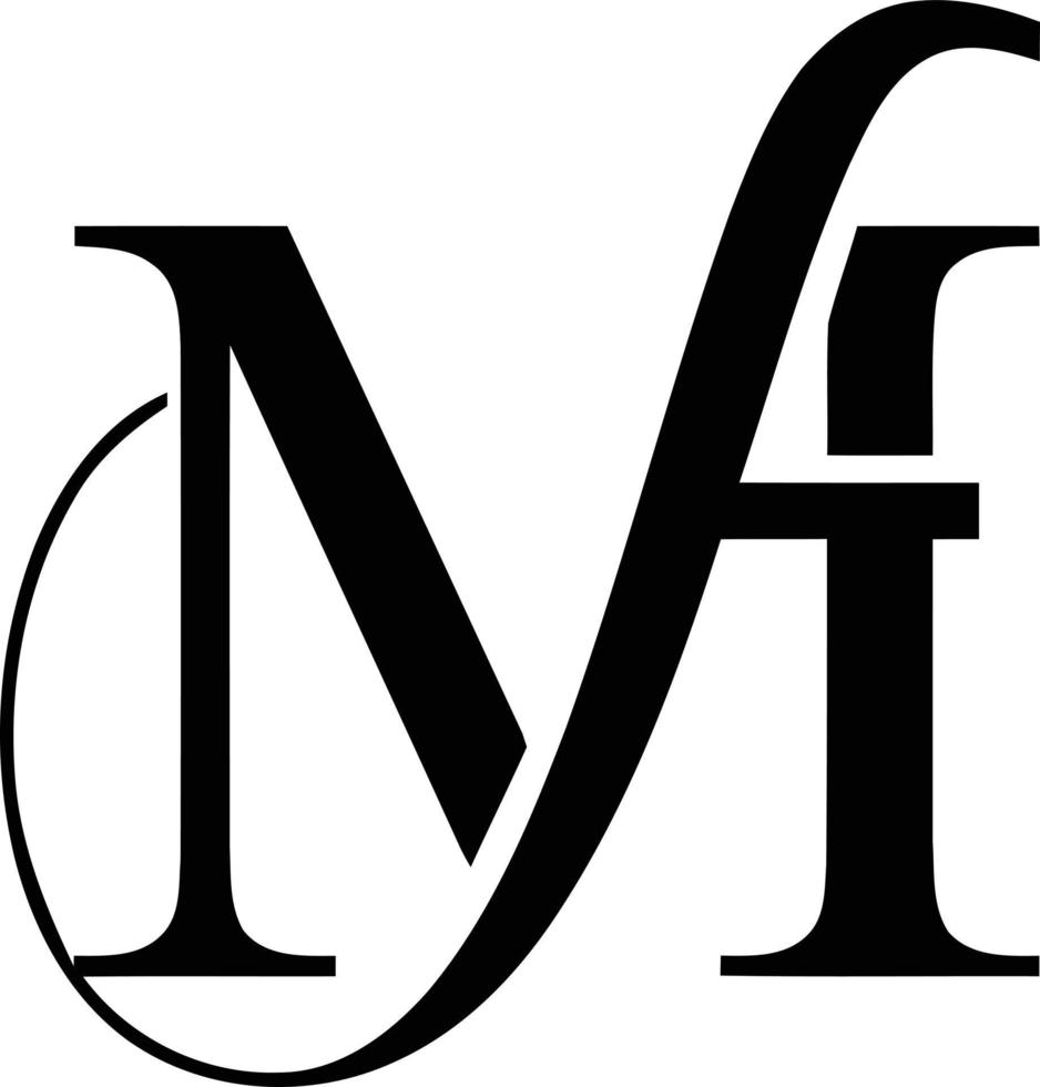 Mf luxury logo design vector