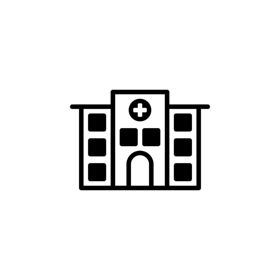 hospital icono vector aislado en blanco antecedentes