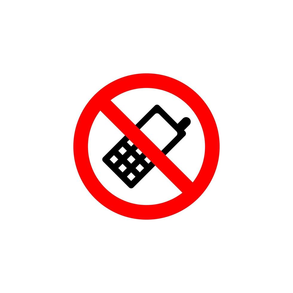 no mobile phones for public information sign vector EPS10 illustration