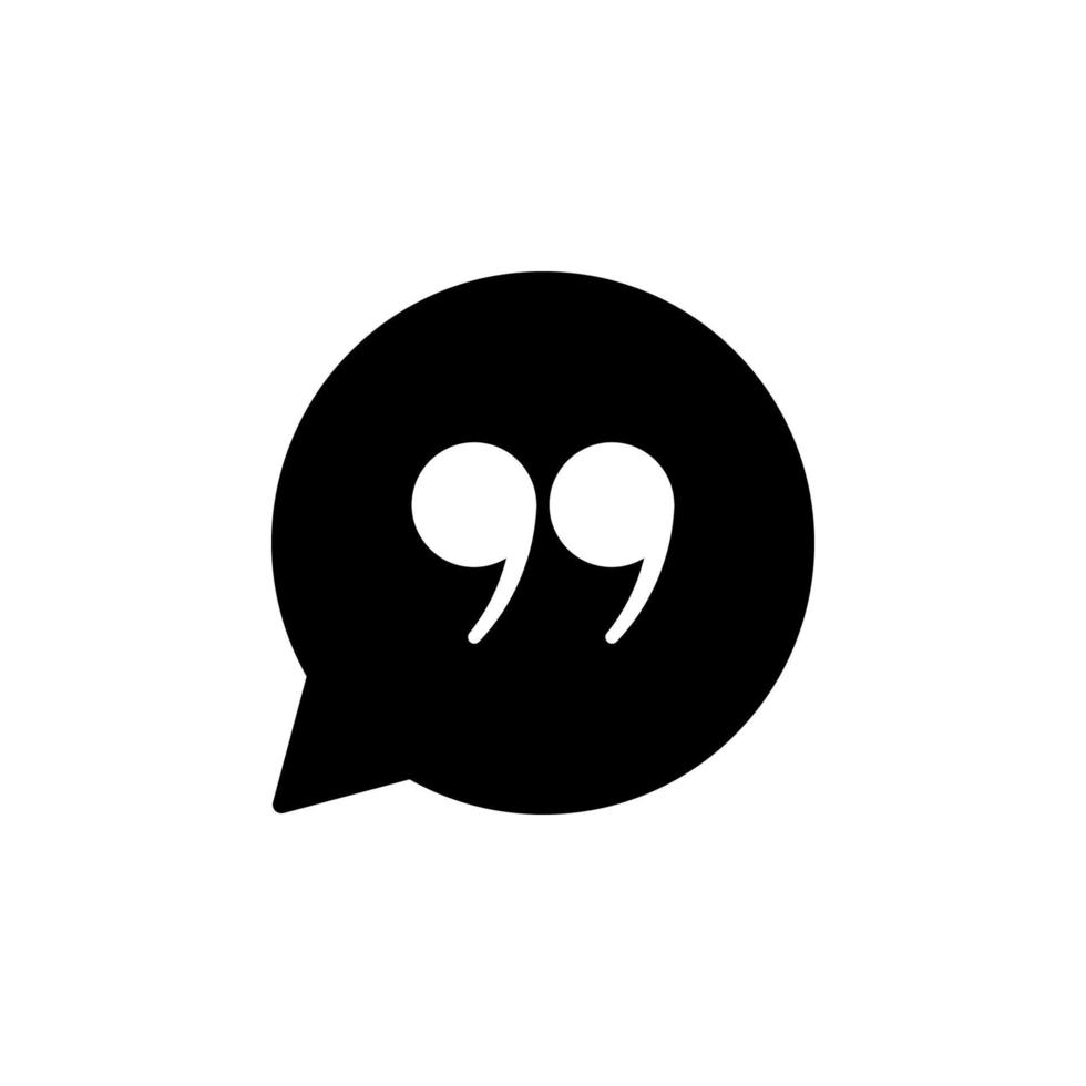 quote icon. quotation mark in bubble chat vector