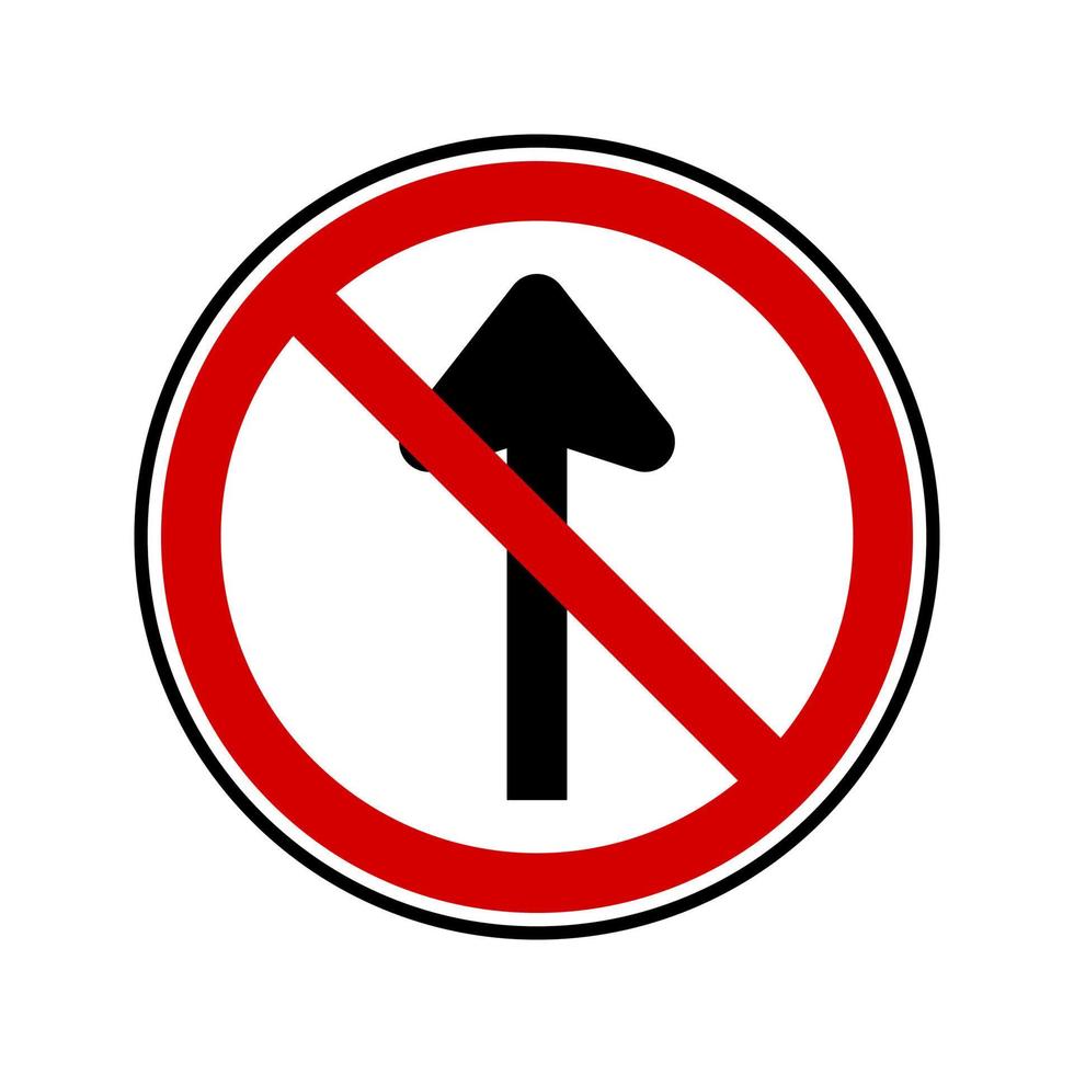 vector illustration of no straight sign for traffic symbol and any purposes