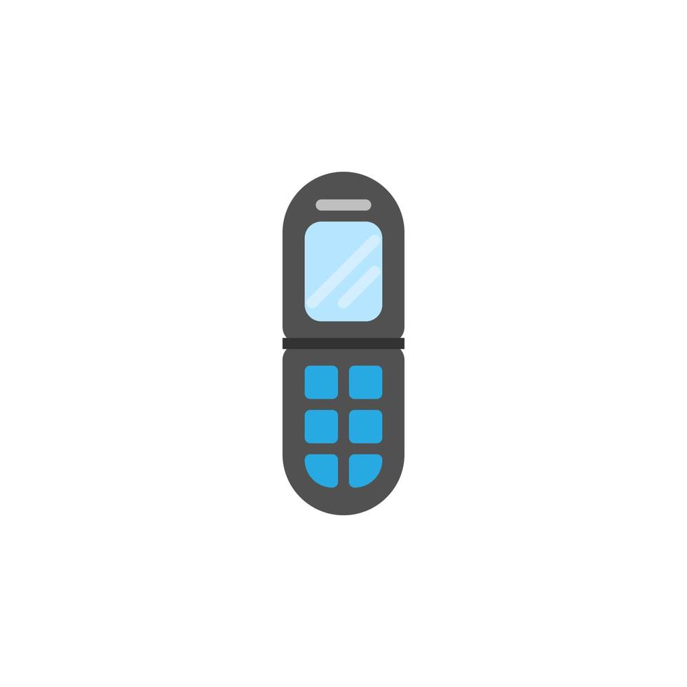 illustration vector graphic of flat flip phone icon. perfect for design complementary elements, pattern design objects, etc.