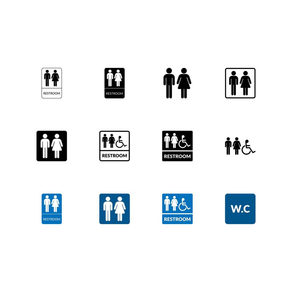 Restroom Sign Icon For Public Navigation symbol. vector