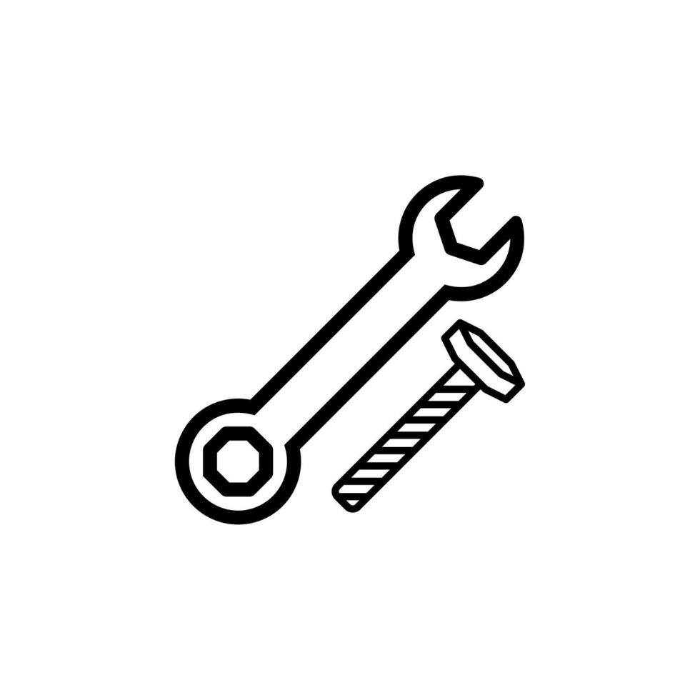 wrench and nut icon vector illustration