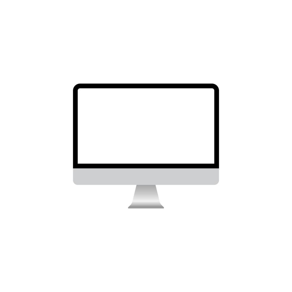 Realistic computer monitor icon vector