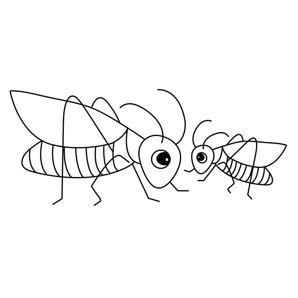 Grasshopper Coloring Pages for Kids vector