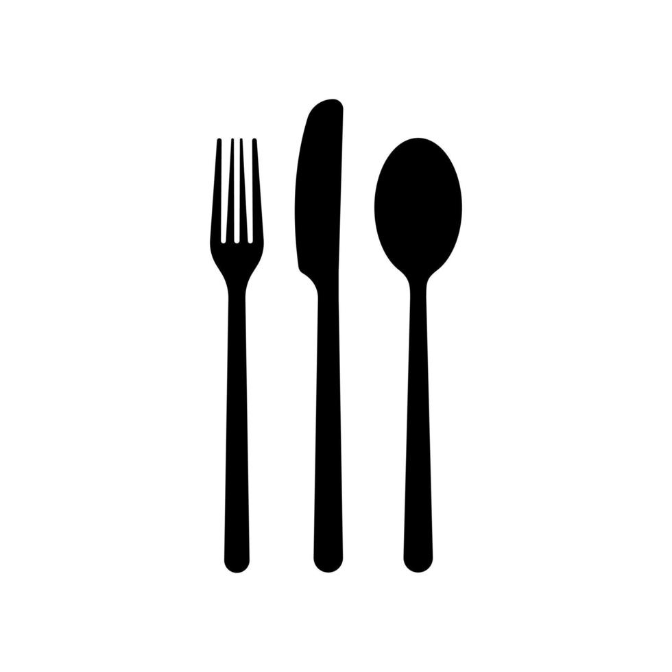 cuchillería icono vector para restaurante y comida símbolo. tenedor, cuchara y cuchillo icono