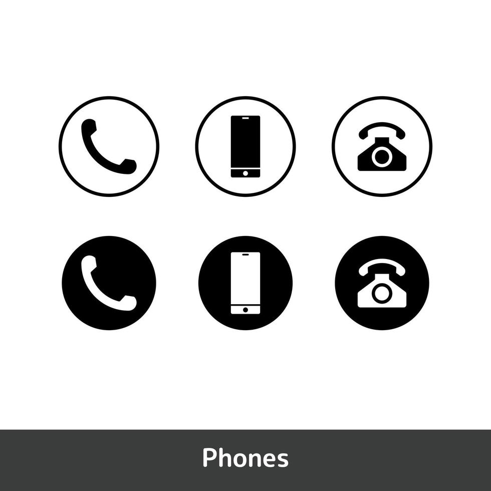 Phone Icon Set, Call Symbol vector