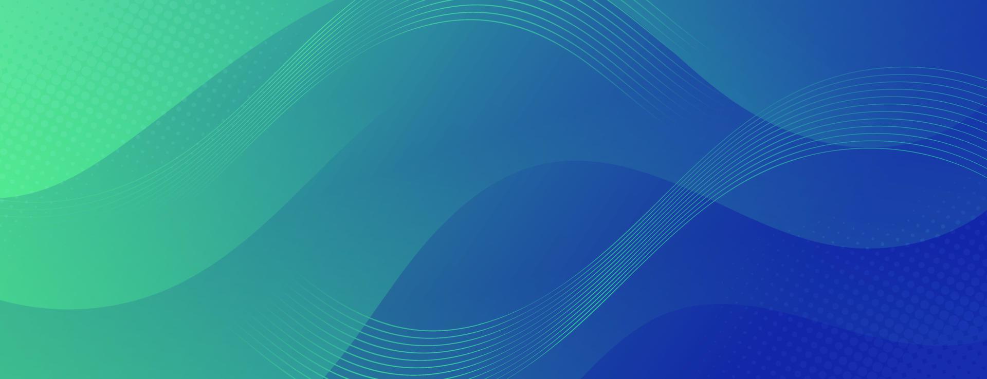 Abstract Gradient green blue liquid Wave Background vector