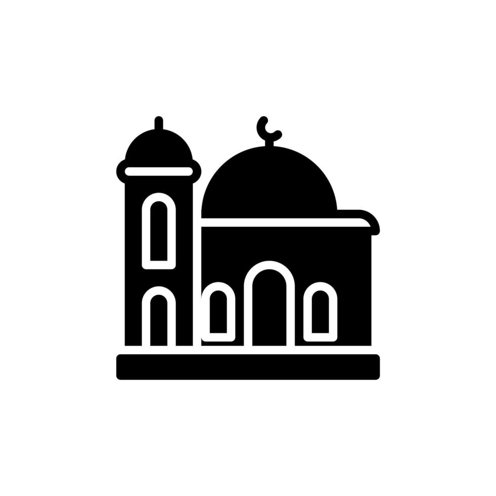 vector ilustración de mezquita icono con glifo estilo.