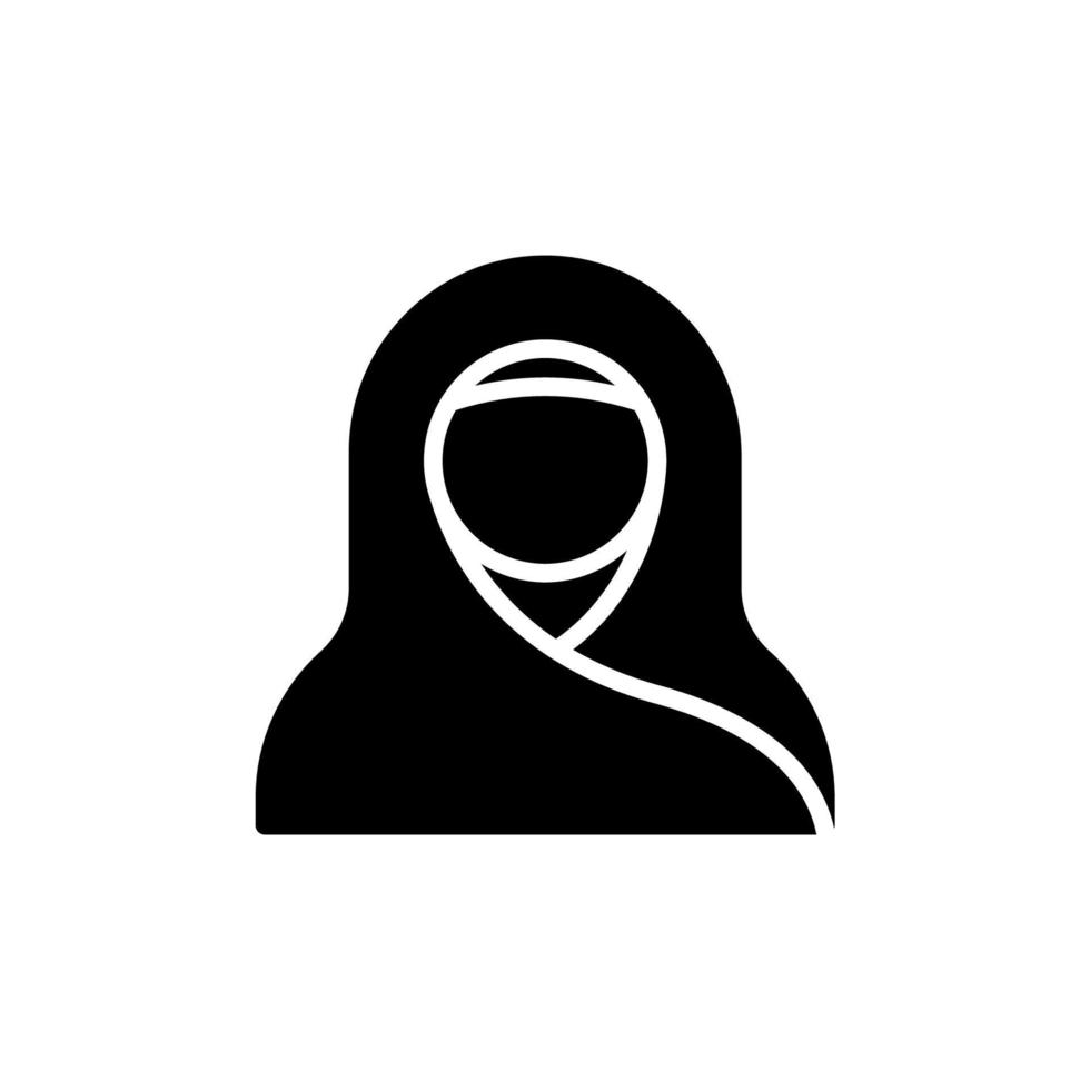 vector illustration of Muslim Woman icon with glyph style.