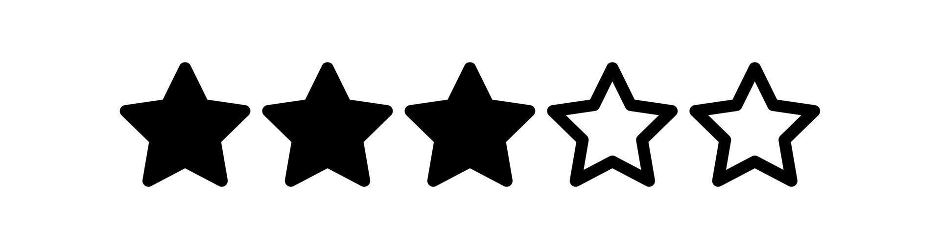 Tres estrellas clasificación vector ilustración para ninguna propósitos.