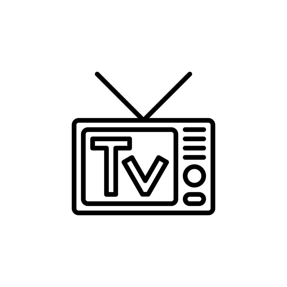 televisión icono vector con línea estilo