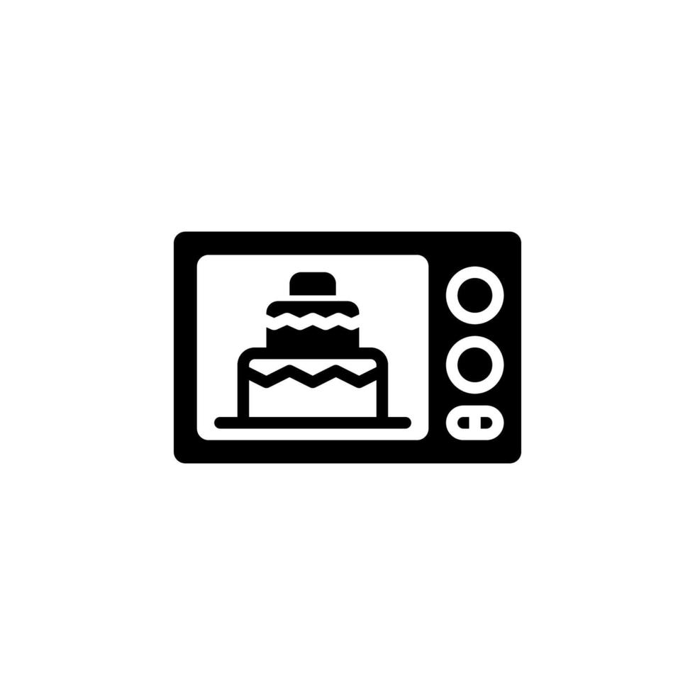 cook a cake icon vector with glyph style