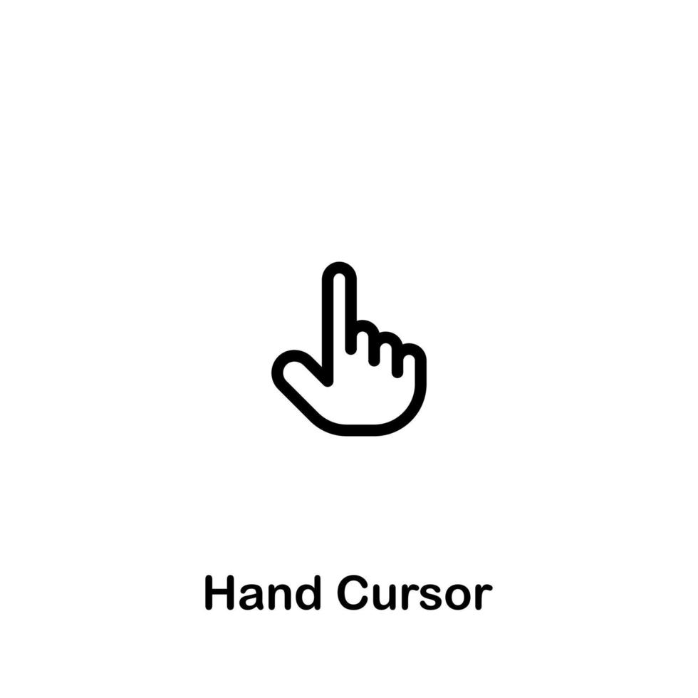 Hand Icon for Click cursor vector outline design